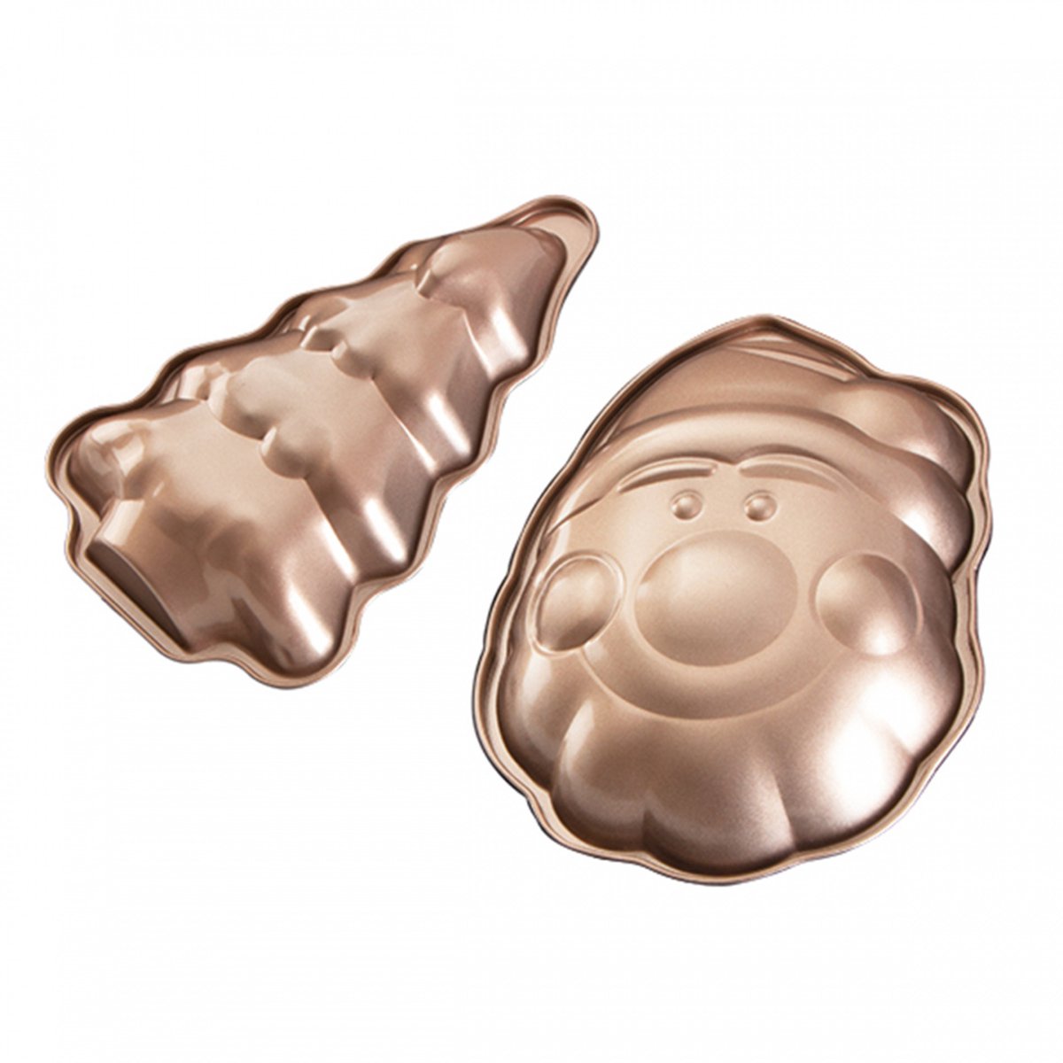 Berlinger Haus Rose Gold Serie - Bakvormen - Kerstboom en Kerstman - Niet-klevend