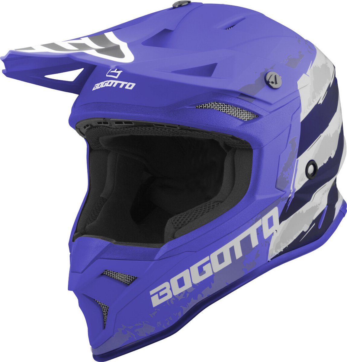 Bogotto V337 Wild-Ride Blauw Zwart Wit Crosshelm - Maat M - Helm