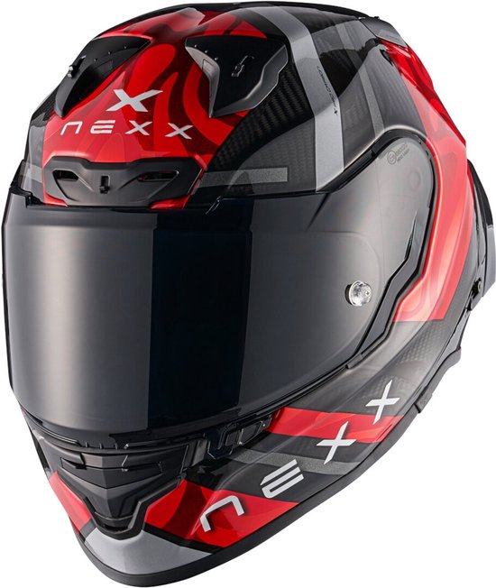 Nexx X.R3R Swirl Carbon Rood Integraalhelm - Maat L - Helm