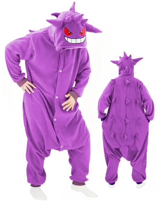 Foto: Krijghonger paarse dieren onesie maat s geschikt voor 145 155 cm verkleedkleding kostuum carnavalskleding huispak halloween carnaval