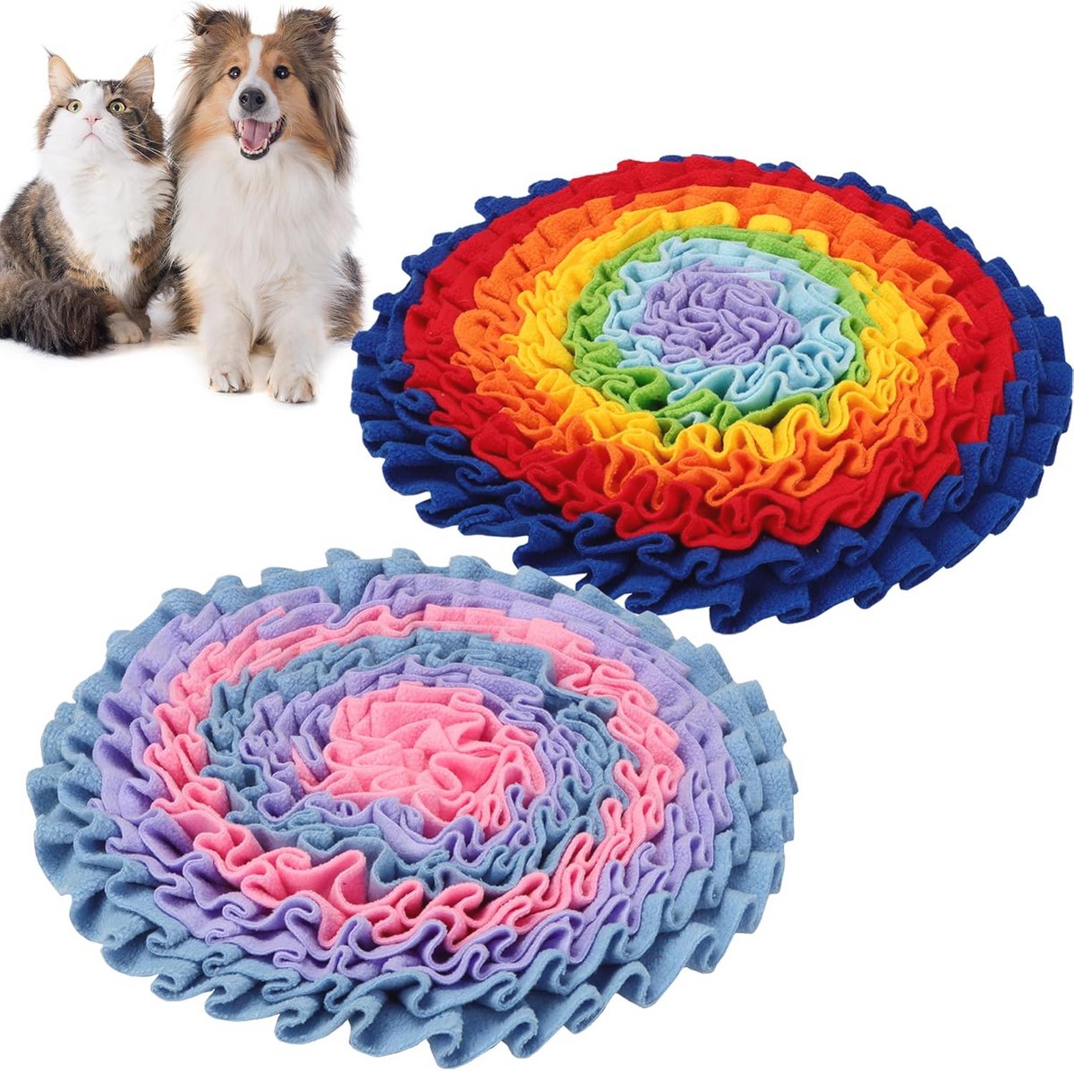 Snuffeltapijt voor honden en katten, voedermat voor dieren, puzzelspeelgoed voor mentale stimulatie, wasbare hondenaccessoire voor langzaam voeden