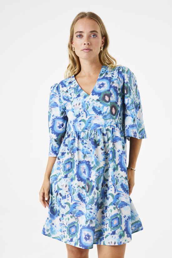 GARCIA Dames All over print Jurk Blauw Korte mouw