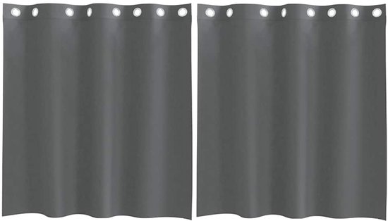 vidaXL - Rideaux - voile - avec - œillets - 2 - pièces - 140x140 - cm - gris foncé