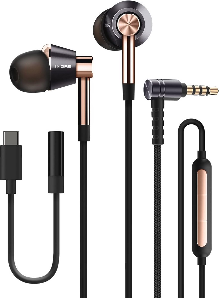 Hi-Res In Ear Oordopjes met Krachtige Bass en Inline Afstandsbediening voor Smartphones en PC