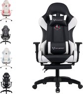 FOXSPORT Game Chair - Chaise de bureau PC avec repose-pieds - chaise de jeu réglable - avec appui-tête et coussin lombaire - Chaise de bureau ergonomique - Chaise pivotante à 360° - Zwart