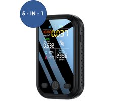 Heuts Goods - CO2 meter 5 in 1 - Hygrometer - Hygrometer binnen - CO2 Melder - Luchtvochtigheidsmeter - Co2 meter binnen - Zwart