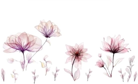 Stickers muraux à Fleurs roses pour salon, chambre à coucher, Decor murale de fond, chambre de Filles, Autocollants décoratifs pour la maison