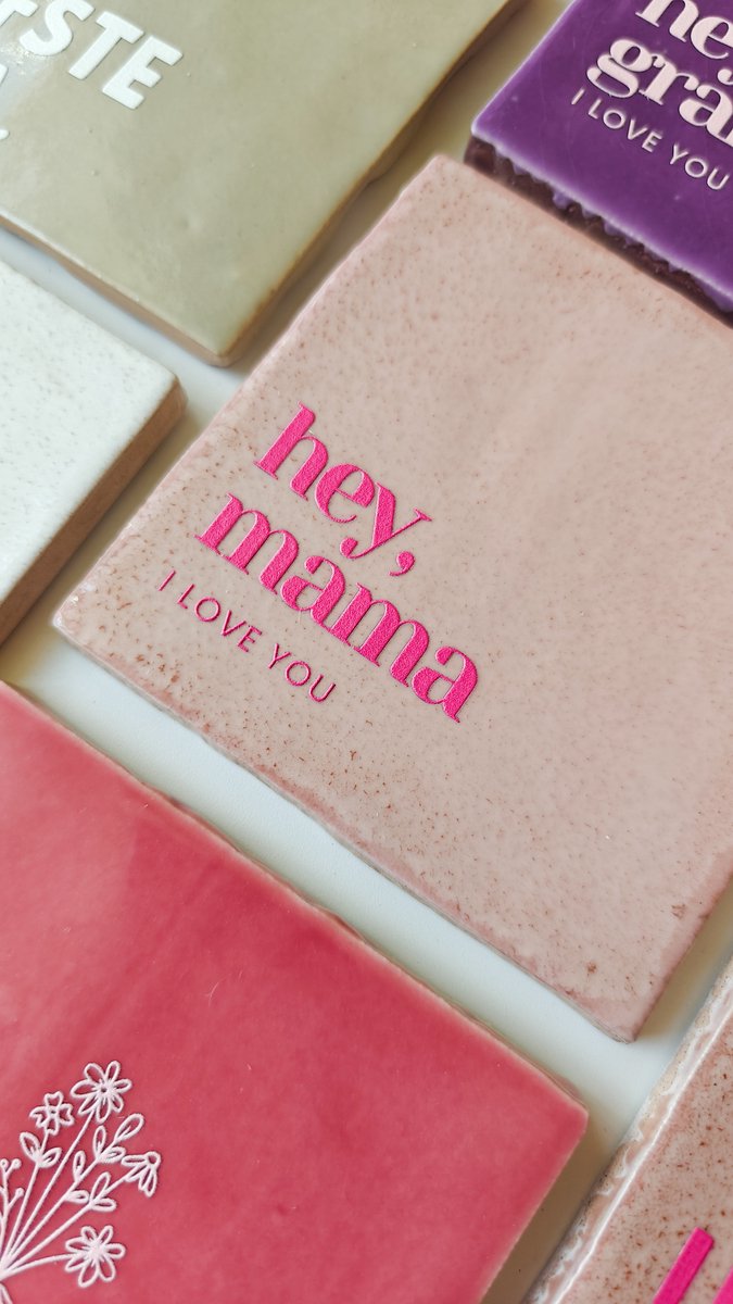 Roze tegeltje voor mama | Hey mama, i love you | Moederdag cadeau