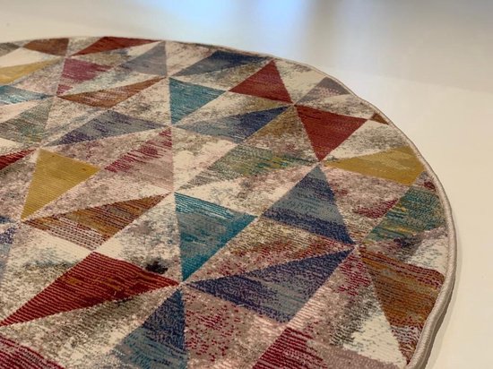Picasso Rond Vintage Abstract Vloerkleed Multi- 200 CM Ø