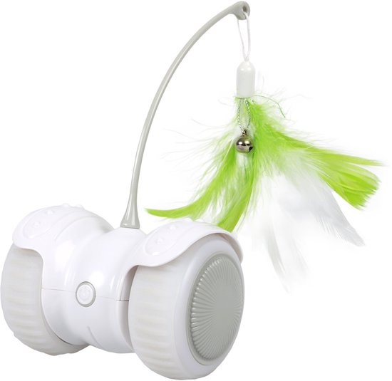 Ebi - Speelgoed Voor Dieren - Kat - Rc Cat Chaser 11x11x7,3cm Wit/groen - 1st