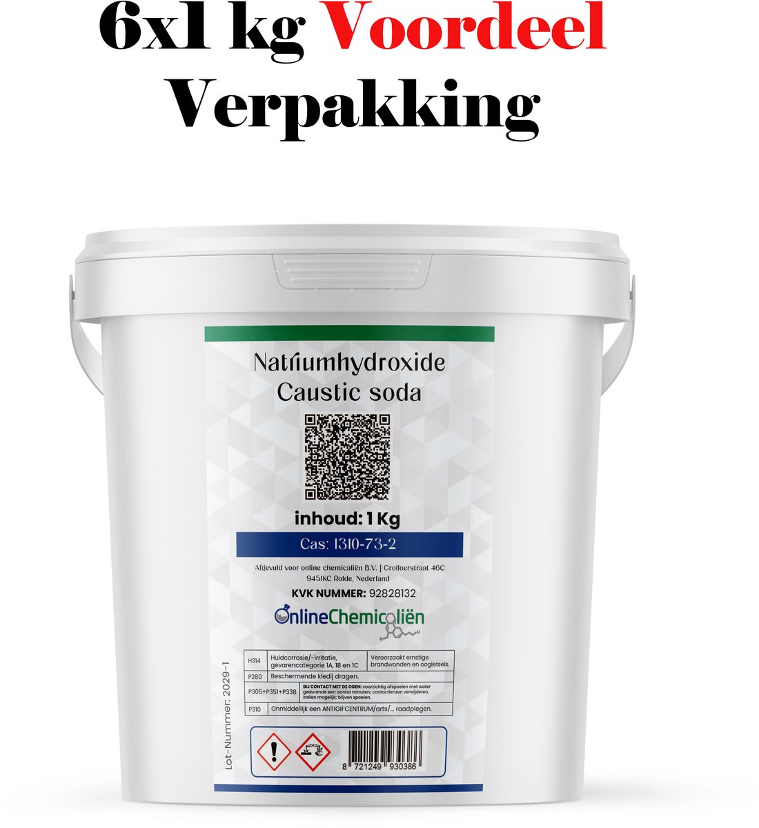 Online chemicalien – Natriumhydroxide – 6x1 kg – Caustic Soda – Ontstopper – Voor Reiniging en Zeep