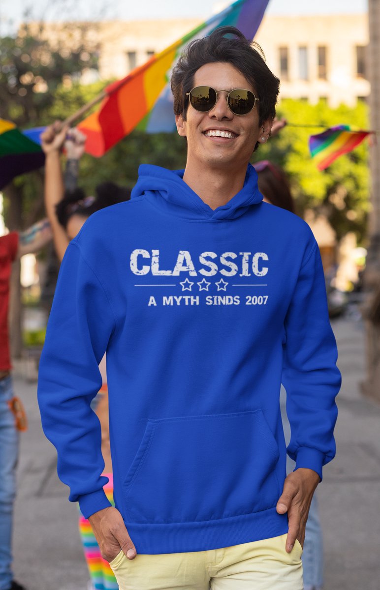 2007 Verjaardagscadeau heren Blauwe Hoodie heren met capuchon Classic Hoodies