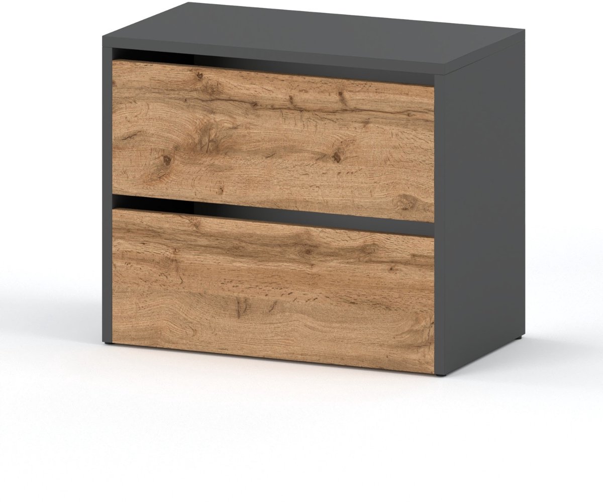 SCHOENENKAST GRIJS EIKEN WOTAN LOFT 60 CM