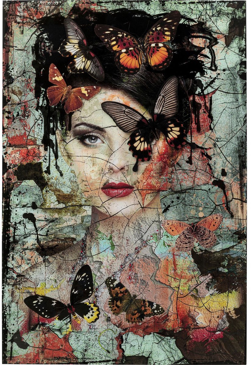 Kare Wandfoto Lady Butterfly 100x150cm