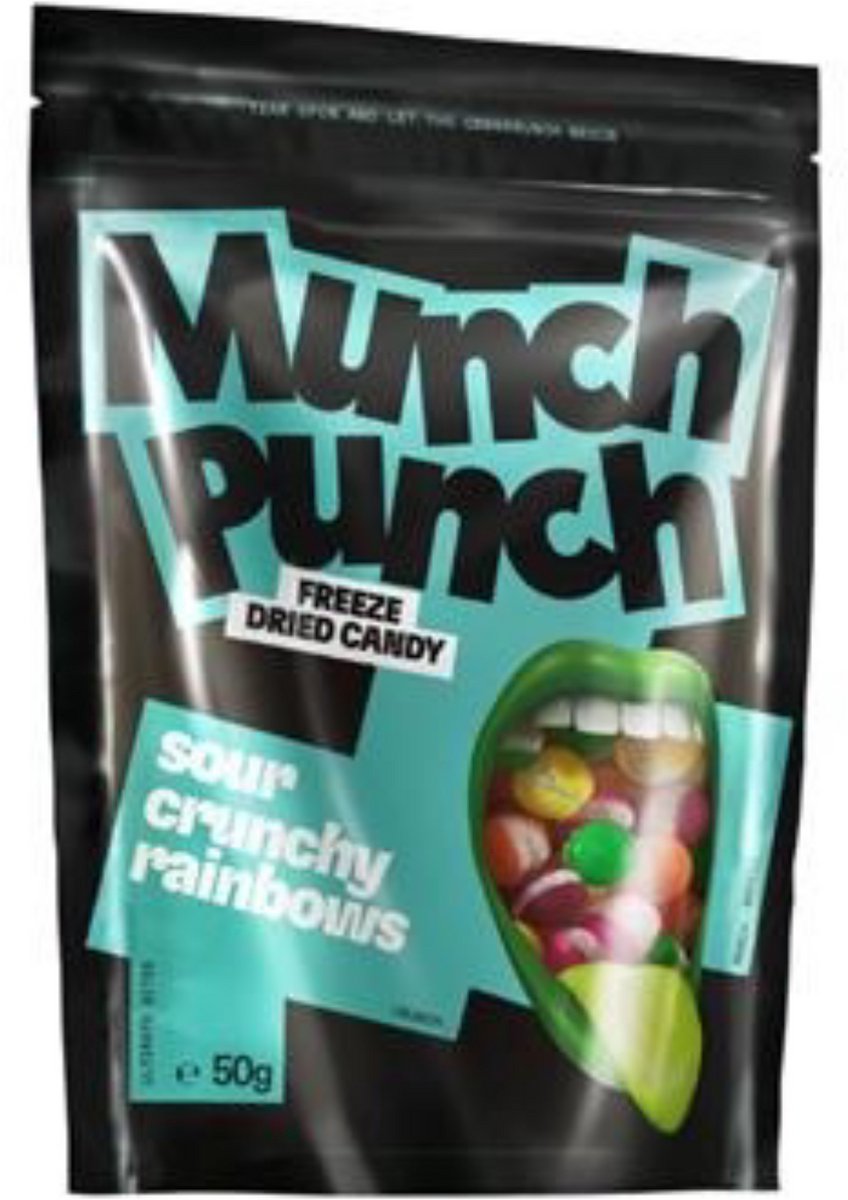 Munch punch Freeze Dried - Sour crunchy rainbows - 100 gram - Snoep - TikTok - Crunch