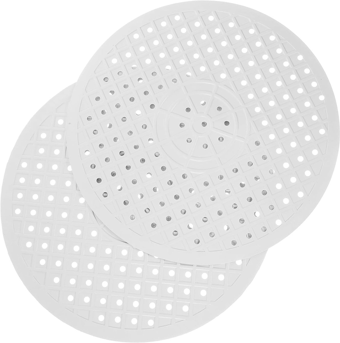 Set van 2 placemats - Gootsteenmat - ø 31 Cm - Voor Spoelbak - Matje Wit Rond Ruber - Aanr