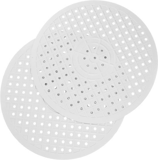 Set van 2 placemats - Gootsteenmat - ø 31 Cm - Voor Spoelbak - Matje Wit Rond Ruber - Aanrechtmatje Rubber Gootsteen - Voor Keukenspoelbakvloer, Bestek En Glaswerk - Onderzetter voor glazen Gootsteenkraanmat