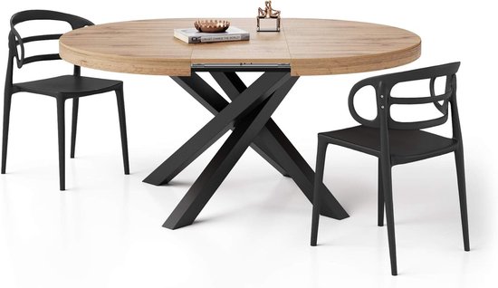 Uitschuifbare eettafel Mascaro 120/160 cm rond dark mango