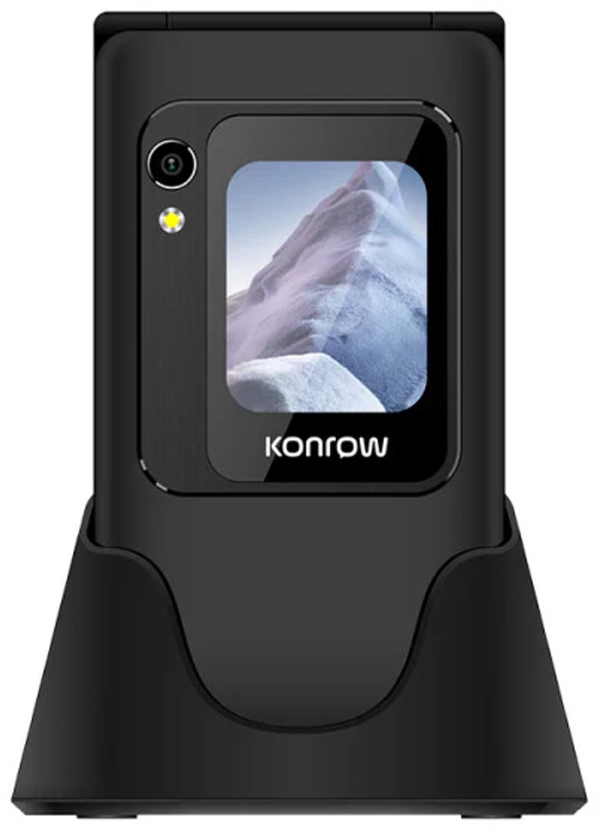 Konrow Flip 4G - Senior Klapmobiel - SOS Knop - 1500 mAh Batterij