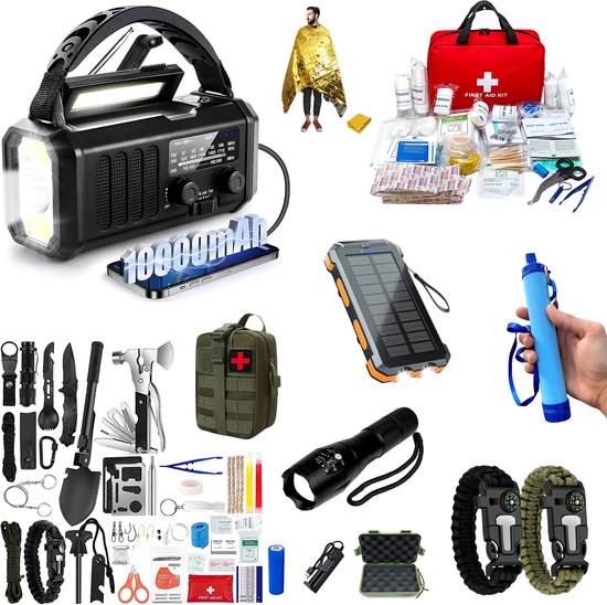 DreamGoods Compleet Noodpakket voor 2 Personen - Door Overheid Geadviseerd - Noodpakket voor Thuis - Overlevingspakket - Oorlog - Survival Kit