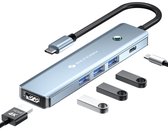 Siltcon® 6 in 1 USB C Hub – Docking Station Laptop - USB Splitter - USB C Naar HDMI – USB 3.0*3 - 4K 30Hz - Universeel - Premium Kwaliteit - Spacegrey