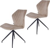 Rocky eetkamerstoelen set van 2 Velvet Taupe