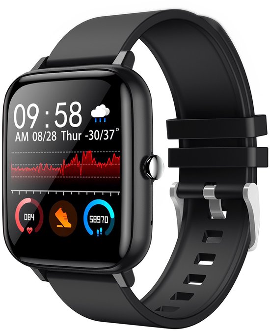 Modieuze Smartwatch Dames: Diamantbevestigd & Silicone Armband, 123