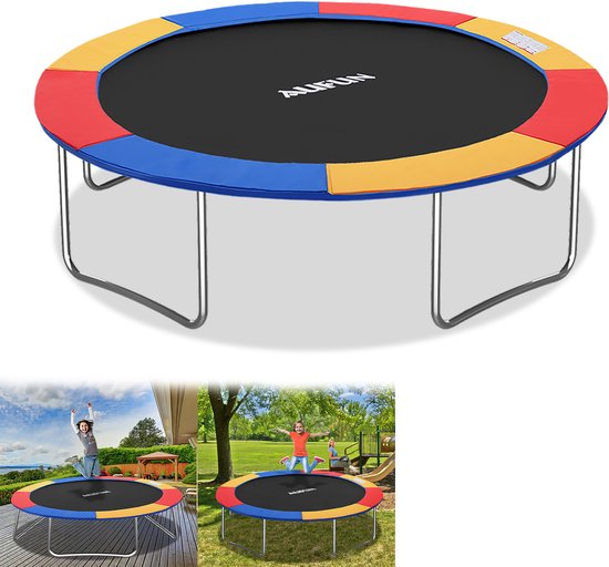 Randafdekking voor trampoline, veerafdekking, diameter 305 cm, UV-bestendig, scheurvast, randbescherming, veiligheidsmat, trampoline-accessoires, standaardmaat voor trampolines meerkleurig