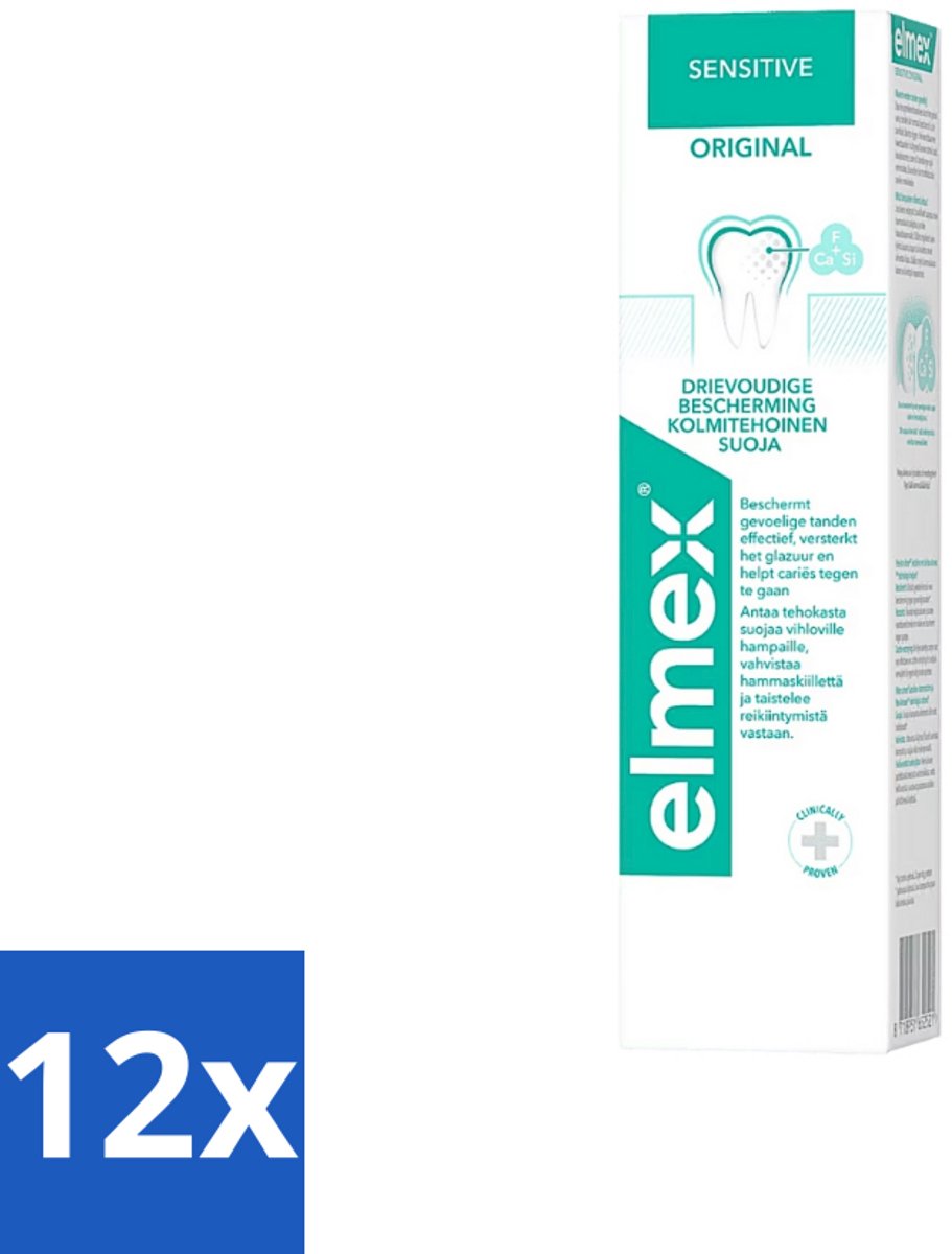 Elmex Tandpasta Sensitive Original 75 ml - Voordeelverpakking - 12 stuks