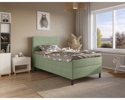 Complete Boxspring Rome incl. Topper - 80x200 - Lente groen Complete Boxspring Rome incl. Topper - 80x200 - Lente groen