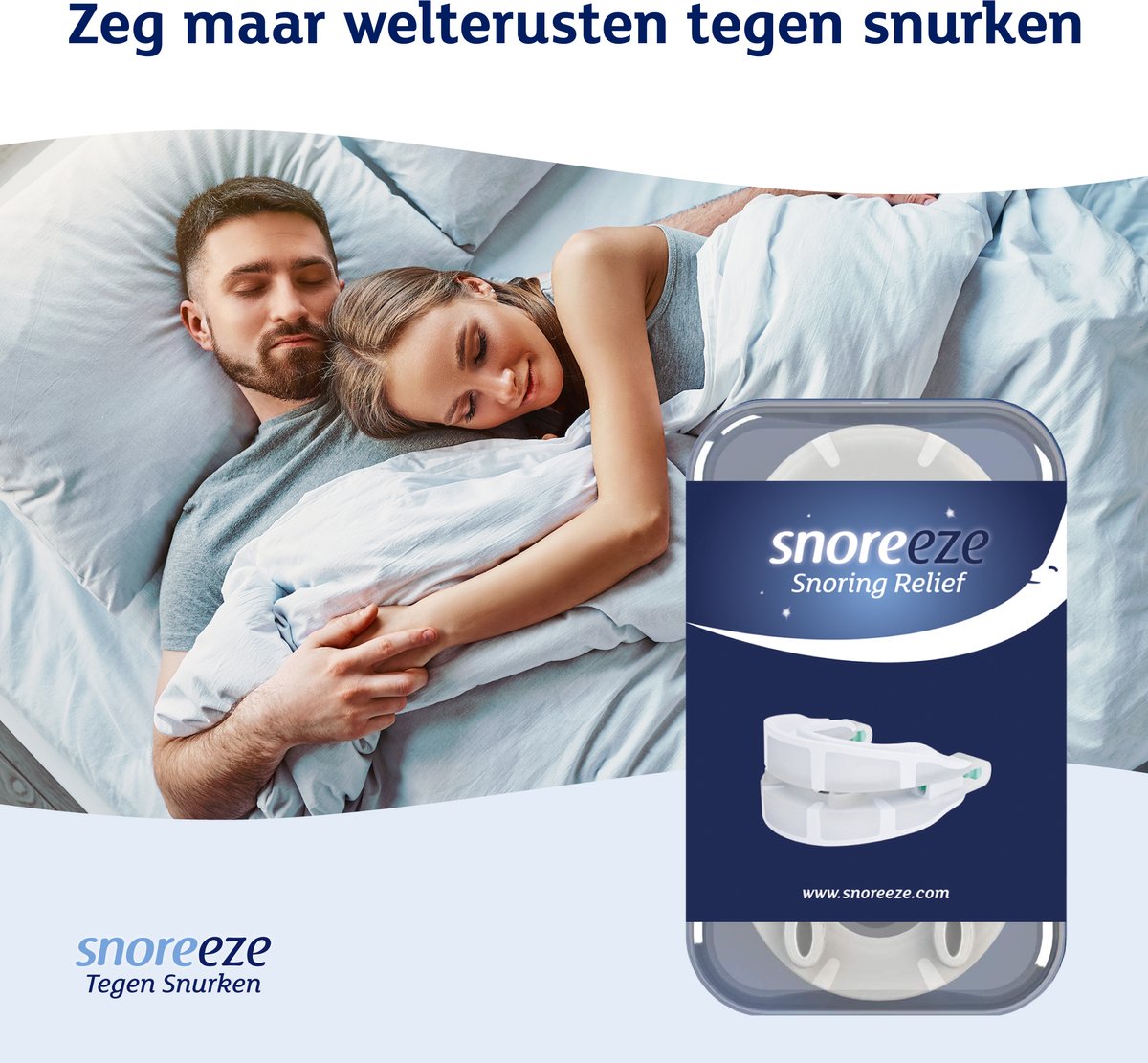 Snoreeze Antisnurk Snurkbeugel - Verstelbare slaapbeugel, snurkstopper-mondstuk, slaaphulpmiddel tegen snurken en slaapapneu voor mannen en vrouwen