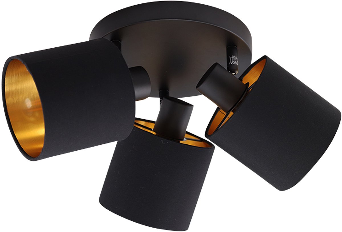 Olucia - KOGE - Plafondlamp - Zwart - 3L - Vorm: Rond