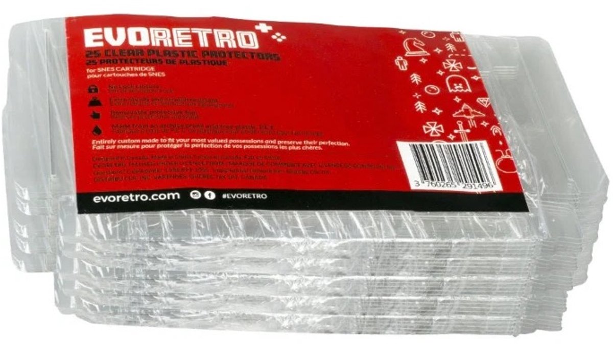 EVORETRO - SNES (Cartridge) - PET Protectors 25 Stuks - Super Nintendo Entertainment System