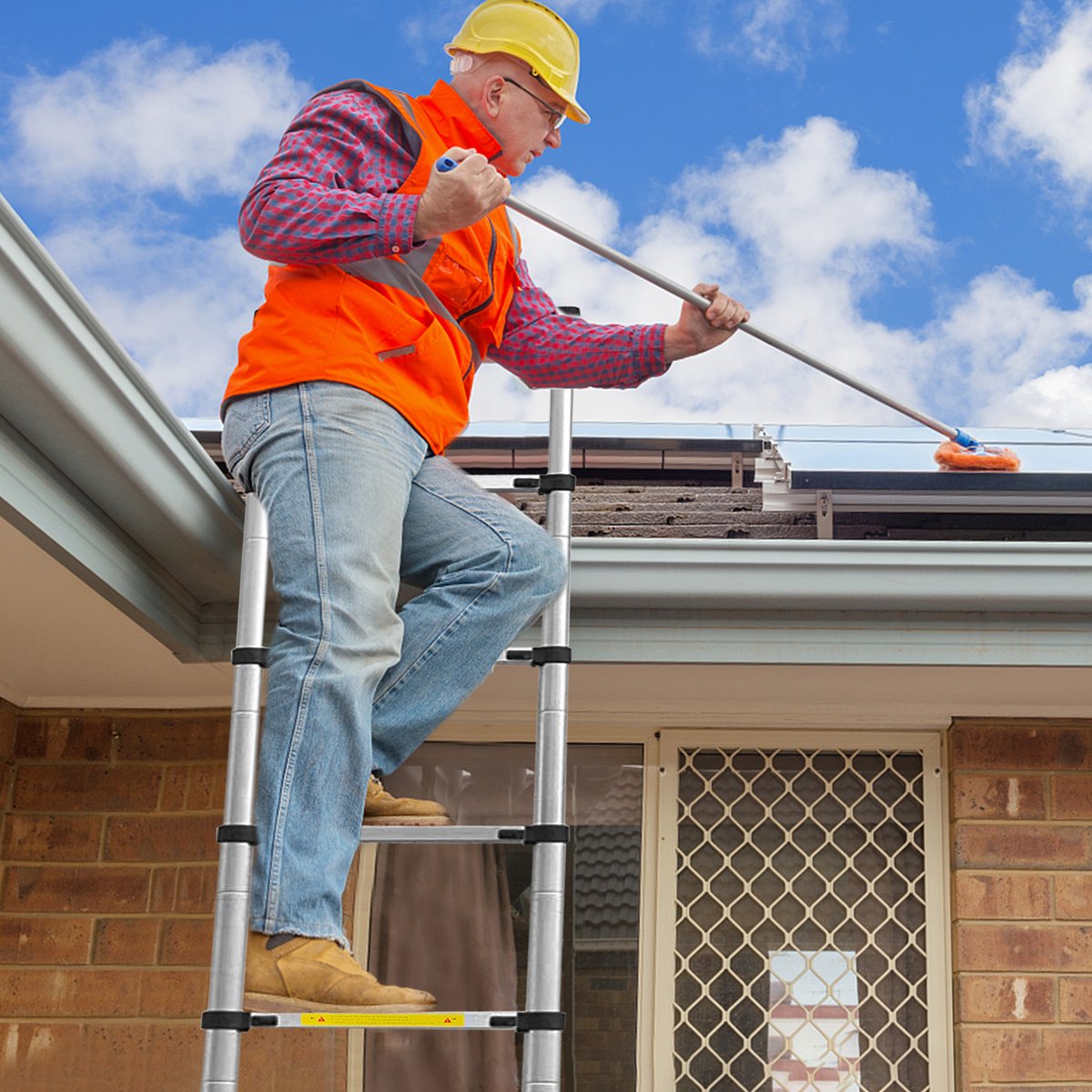 NAIZY Aluminium Telescopische Ladder Opvouwbaar 3.8M Multifunctionele Ladder Aanleunladder Multifunctionele Ladder Uitschuifbare Ladder 13 Treden Trapladder Gemaakt van Hoogwaardig Aluminium Draagvermogen 150KG – foto 4