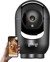 Gologi Huisdiercamera met App - Hondencamera - Pet camera - Beveiligingscamera Binnen - Security camera - Voor alle huisdieren - Met wifi - Zwart