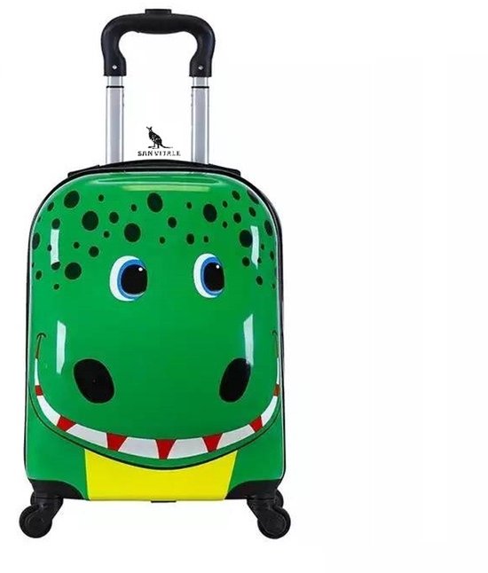 San Vitale kinderkoffer – Dino Krokodil – handbagage – groen