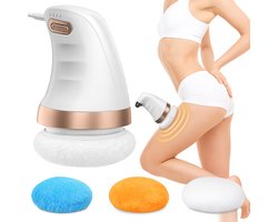 Elektrisch Massageapparaat tegen Cellulitis en Lipoedeem – 3 Opzetstukken – Ergonomisch & Verstelbaar – Huidversteviging & Vetverbranding