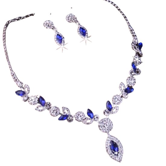 Zilveren Bruids Sieraden Set met Oorbellen