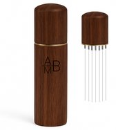 Adore Maison Barista Koffie Verdeler - Donkerbruin - Espresso distributeur - Espresso Verdeler – Koffie Distributeur – Coffee Distributor – Accessoires voor Espressomachines – Luxe Houten Design met Gouden Rand – Perfecte Espresso Puck Distributie