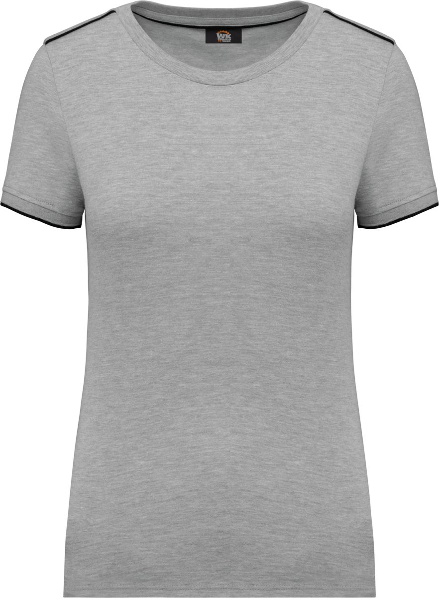 WK. Designed To Work Dames-t-shirt Day To Day korte mouwen WK3021 - Oxford Grey / Black - M