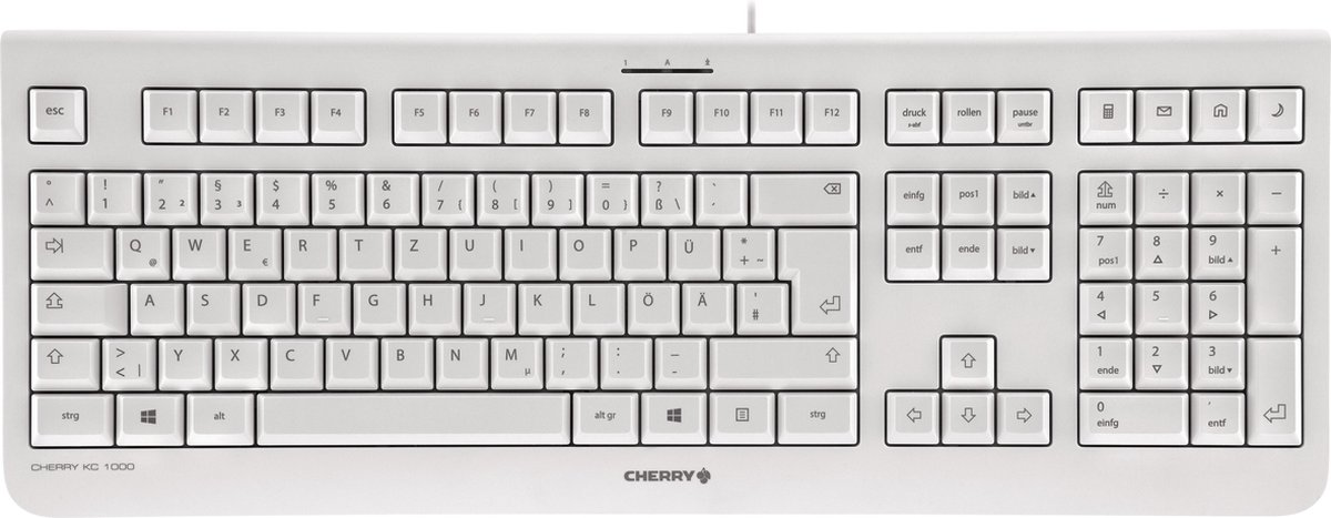 CHERRY KC 1000 toetsenbord USB QWERTY Scandinavisch Grijs