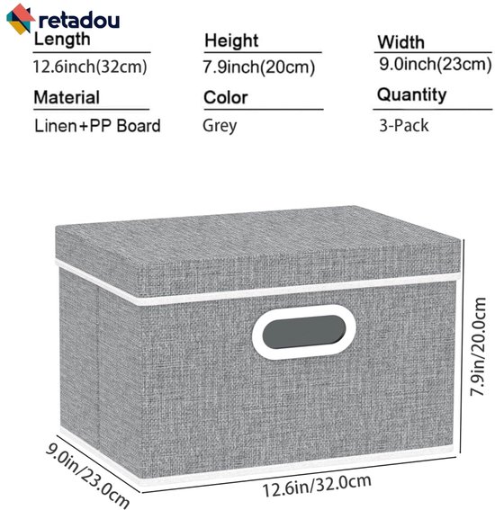 StorageWorks Opbergdozen met deksel, opvouwbare wasmanden met handvatten voor opbergorganisatie in de kast, speelgoed 39.5 x 26.5 x 25 cm, grote opbergboxen voor planken, zwart, set van 2