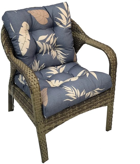 Idee-home Lot De 4 Coussins De Chaise D'extérieur Imperméables Avec Attaches Et Attaches - 48,3 X 48,3 X 7,6 Cm