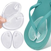 Inlegzolen voor teenslippers, zelfklevende ondersteuning van de voetboog - zelfklevende teenbeschermers, snijbare voorvoetpads, voetkussen voor heren en dames, slippers, sandalen
