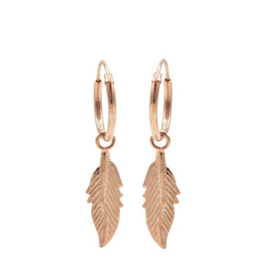 Karma symbols oorbel M2531 feather II rosé