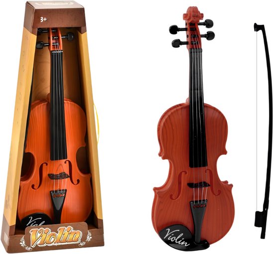 Playos® - Viool met Strijkstok - Bruin - 42 x 15 cm - Muzikaal Speelgoed - voor Kinderen