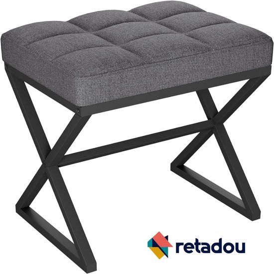 SVITA Holly Poef Kruk, zitbank, hal, slaapkamer, woonkamer, voetensteun, make-uptafel, stoel, modern, gestoffeerd, met stoffen bekleding, houten poten, wit/bruin SVITA Holly Poef Kruk, zitbank, hal, slaapkamer, woonkamer, voetensteun, make-uptafel, stoel, modern, gestoffeerd, met stoffen bekleding, houten poten, wit/bruin