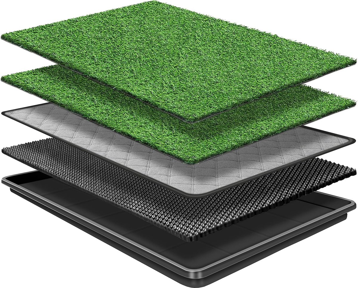 Ibenzoa® Duurzaam Hondentoilet Alternatief met Kunstgras en Versterkte Container - Geschikt voor Diverse Omgevingen