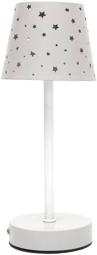 Home deco factory oplaadbare tafellamp kinderkamer - 2x - met usb - licht grijs - draadloos/portable