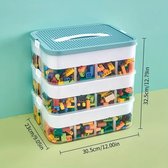 Bol.com Sterke Stapelbare Opbergbox - 3 lagen - Met onderverdelingen - Opbergdoos voor bouwstenen - Opbergdoos - Sorteerdoos - O... aanbieding